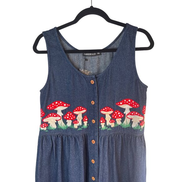 Dangerfield Size 10 Denim Mushroom Print Dress NWT - Picture 5 of 16